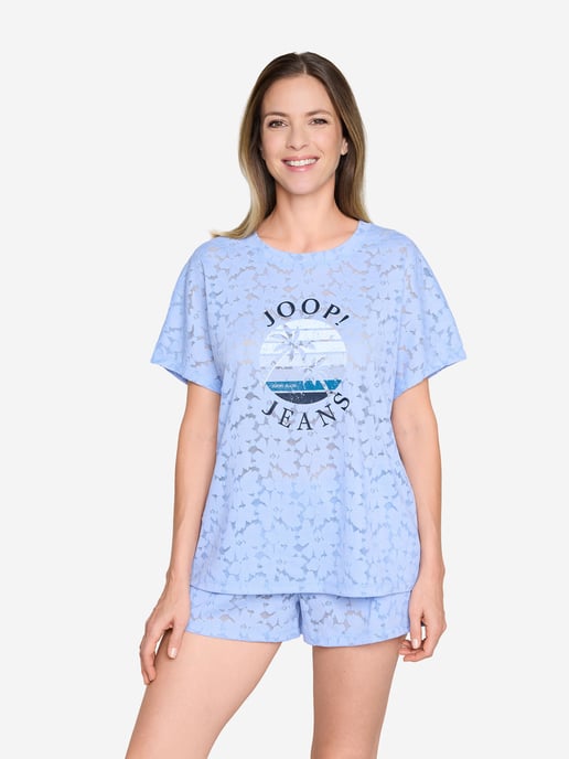 JOOP! Jeans Damen Pyjamaoberteil Allover LaceSchlafshirt, Pyjama Shirt, Nachtshirt - Image 4