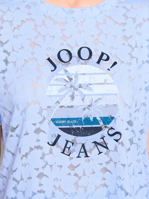 JOOP! Jeans Damen Pyjamaoberteil Allover LaceSchlafshirt, Pyjama Shirt, Nachtshirt - Image 5