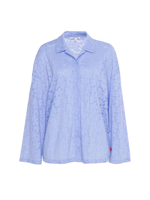 JOOP! Jeans Damen Pyjamaoberteil Allover LaceSchlafshirt, Pyjama Shirt, Nachtshirt - Image 1