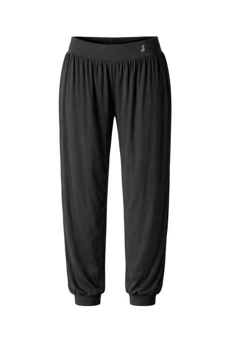 Lässige schwarze Jogginghose mit elastischem Bund - Image 1