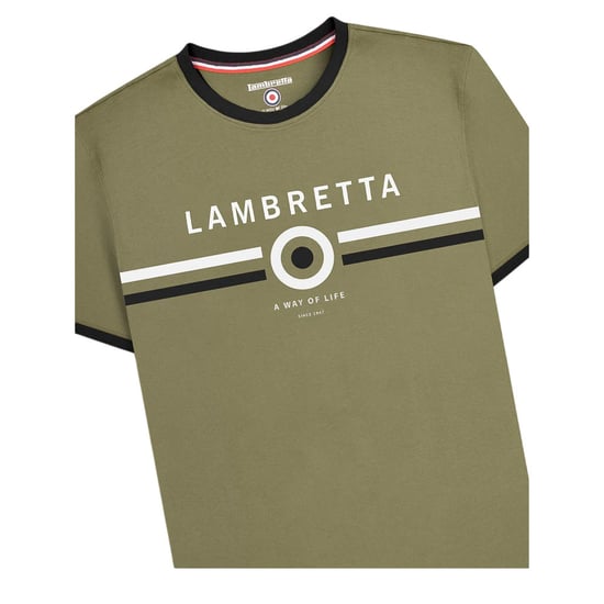 Lambretta - T-Shirt Ringer-Stil für Herren (Khaki) - Image 3