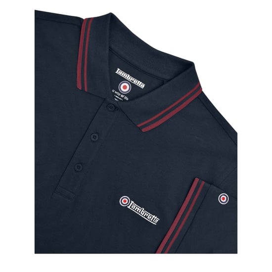 Lambretta - Poloshirt für Herren (Dunkel-Marineblau/Burgunderrot) - Image 3