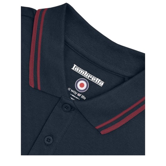 Lambretta - Poloshirt für Herren (Dunkel-Marineblau/Burgunderrot) - Image 4