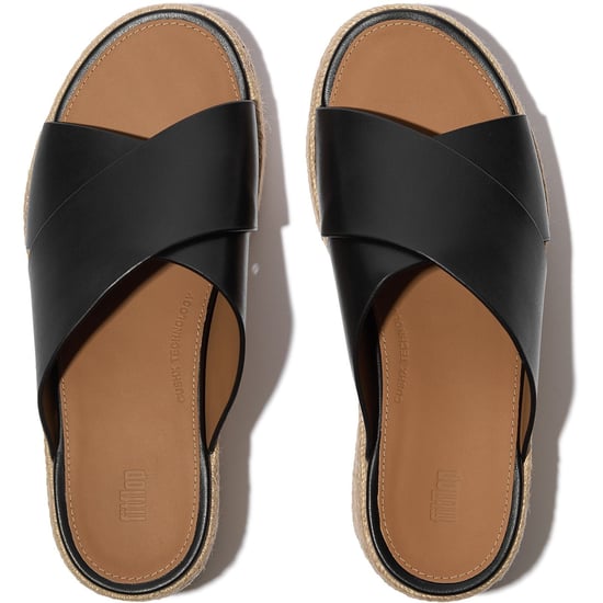 Fitflop Plattform-Leder-Damen Sandalen in Schwarz - Image 3