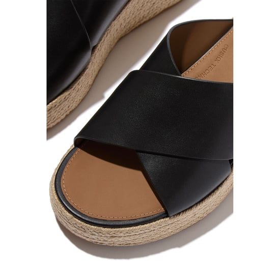 Fitflop Plattform-Leder-Damen Sandalen in Schwarz - Image 5