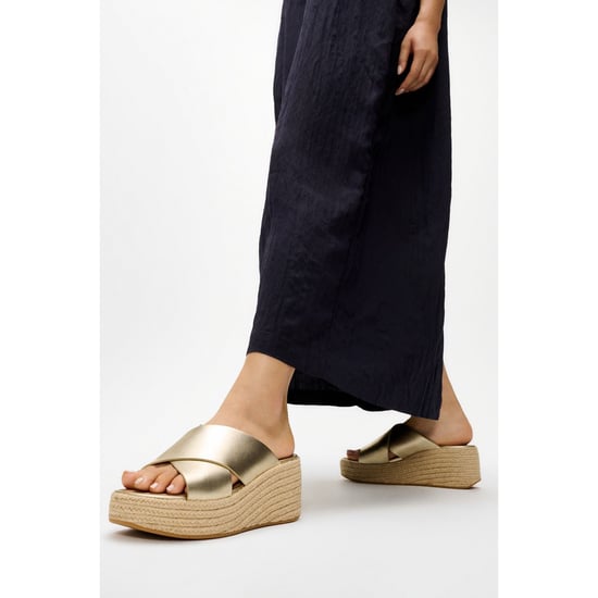 Fitflop Plattform Leder Damen Sandalen Platino - Image 6