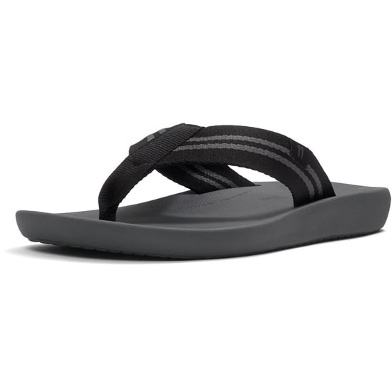 Fitflop iQushion Polyester Herren Sandalen in Schwarz/Grau - Image 1