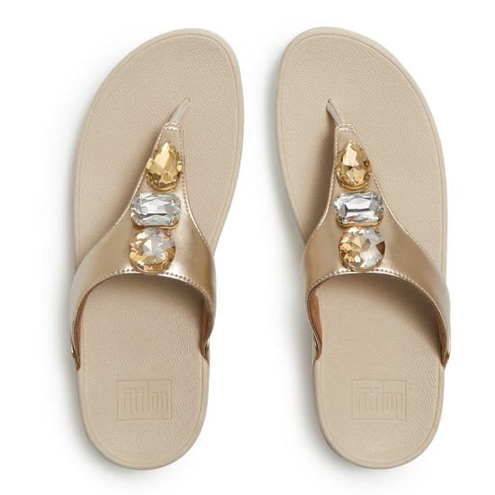 Fitflop Lulu Ultra-Jewel Zehenpost Polyurethan Damen Sandalen Platino - Image 3