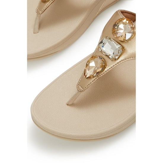 Fitflop Lulu Ultra-Jewel Zehenpost Polyurethan Damen Sandalen Platino - Image 5