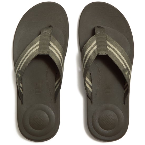 Fitflop iQushion Polyester Herren Flip-Flops in Dunkeloliven/Salbeigrün - Image 3