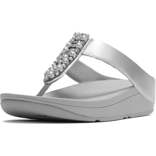 Fitflop Fino Toe-Post Polyurethane Women's Silver Sandals - Image 1