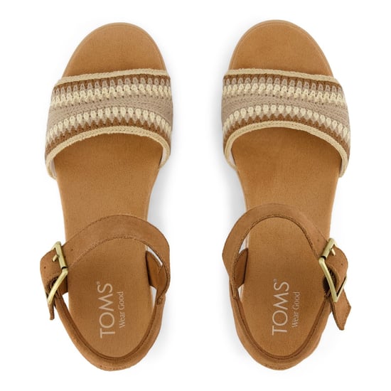 TOMS Diana Wedge Leder Damensandalen Dunkelbeige - Image 5