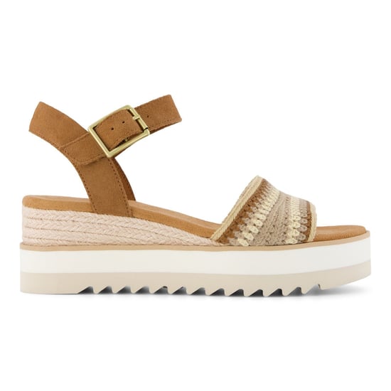TOMS Diana Wedge Leder Damensandalen Dunkelbeige - Image 6