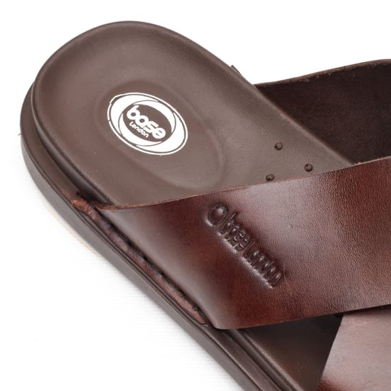 Base London Drift Leder Herren Braune Sandalen - Image 6