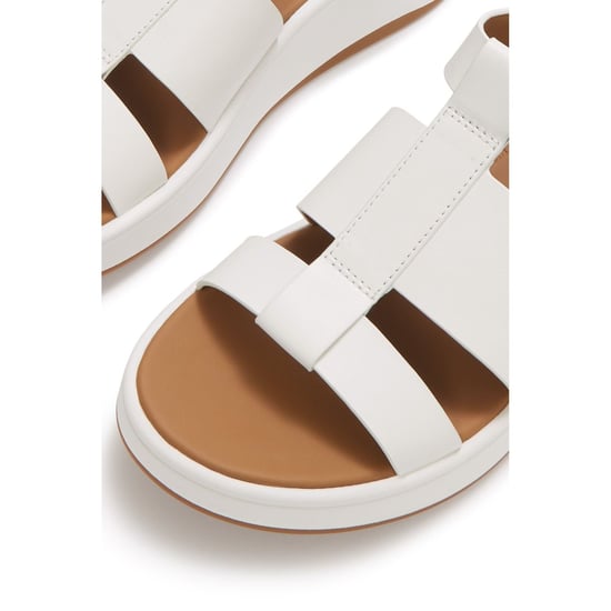 Fitflop F-Mode Fisherman Leather Women's Urban White Narrow Fit Sandals - Image 5
