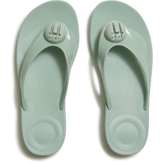 Fitflop iQushion Glossy-Button Polyurethan Damen Mint Whisper Flip-Flops - Image 3