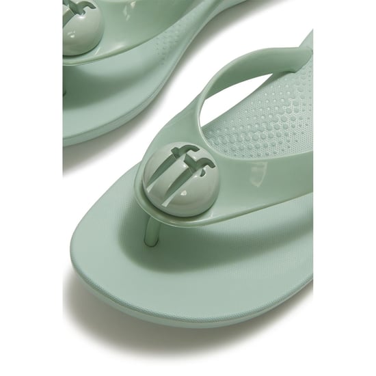 Fitflop iQushion Glossy-Button Polyurethan Damen Mint Whisper Flip-Flops - Image 5