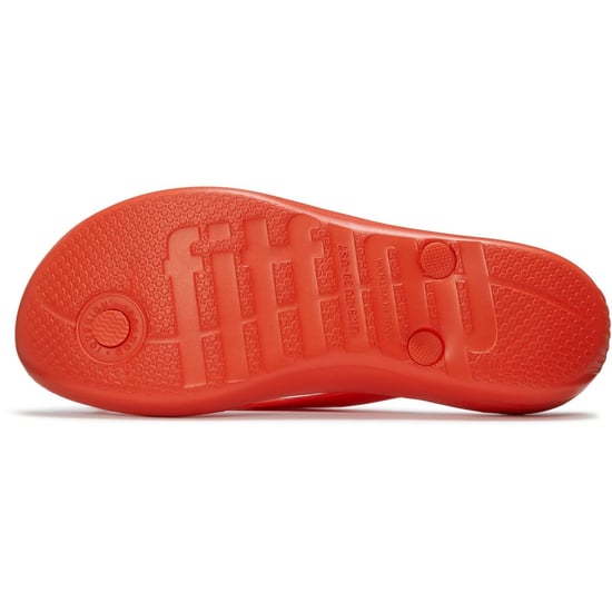 Fitflop iQushion Glossy-Button Polyurethan Damen Flip-Flops in Kirschrot - Image 2