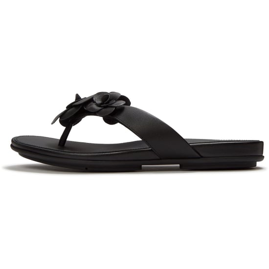 Fitflop Gracie Flower Leder Damen Badeschuhe Schwarz - Image 4