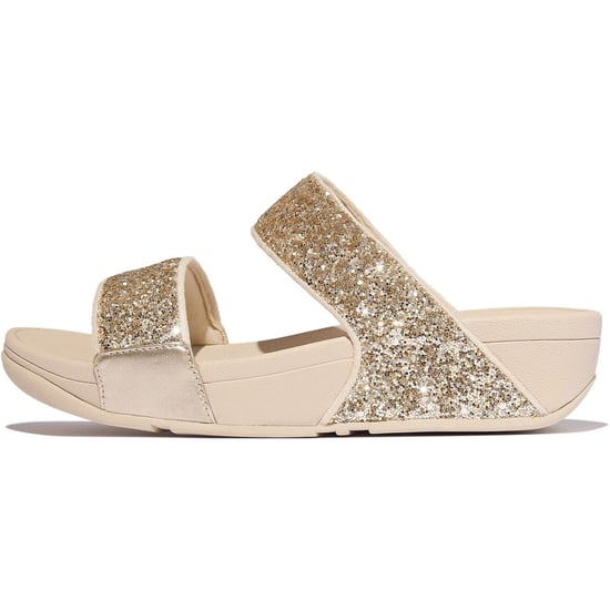 Fitflop Lulu 2 Bar Glitter Polyurethan Damen Sandalen Platino/Silber - Image 4