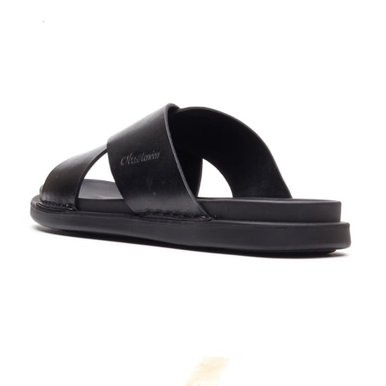 Base London Drift Leder Herren Schwarz Sandalen - Image 2