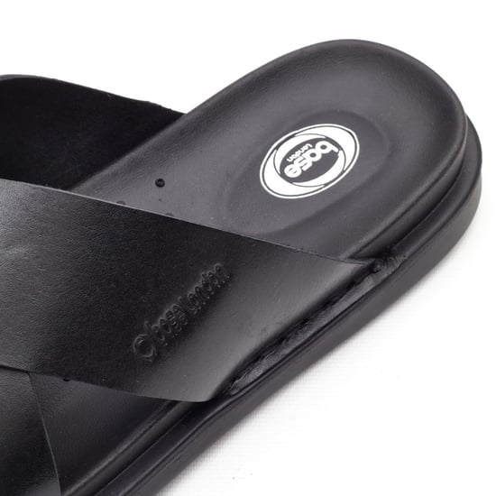 Base London Drift Leder Herren Schwarz Sandalen - Image 6