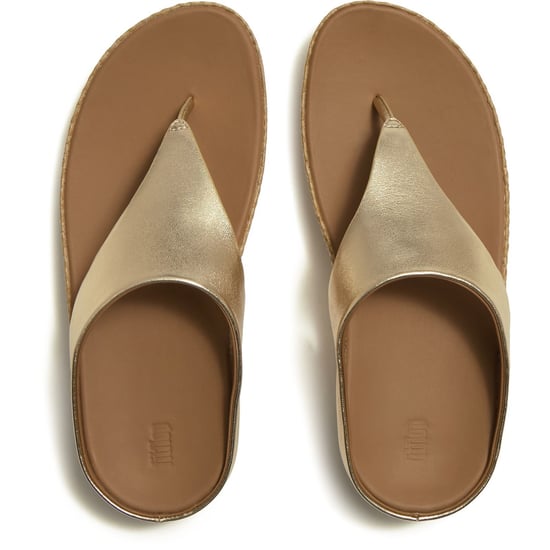 Fitflop Lulu Lux Graphic-Weave Zehensteg-Leder Sandalen für Frauen in Platino - Image 3
