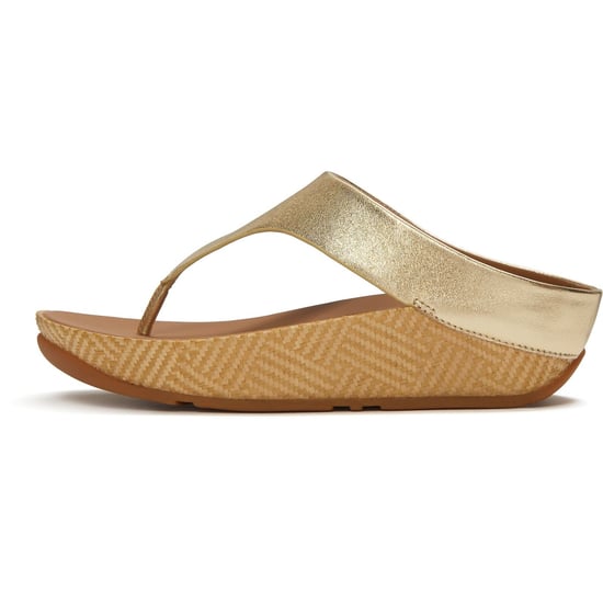 Fitflop Lulu Lux Graphic-Weave Zehensteg-Leder Sandalen für Frauen in Platino - Image 4
