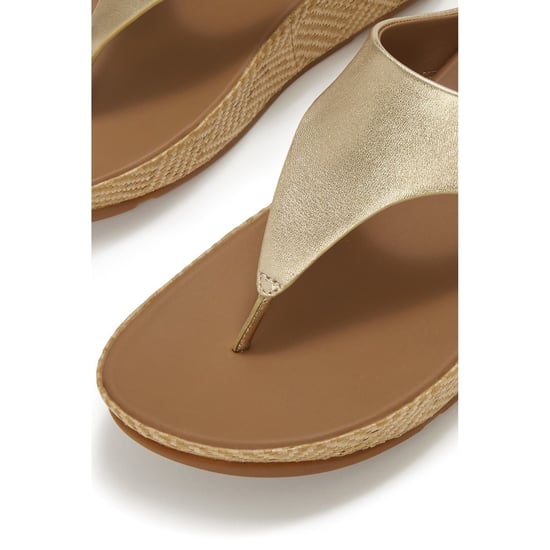 Fitflop Lulu Lux Graphic-Weave Zehensteg-Leder Sandalen für Frauen in Platino - Image 5