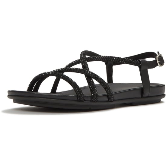 Fitflop Fino Zehentrenner Leder Damen Sandalen All Black - Image 1