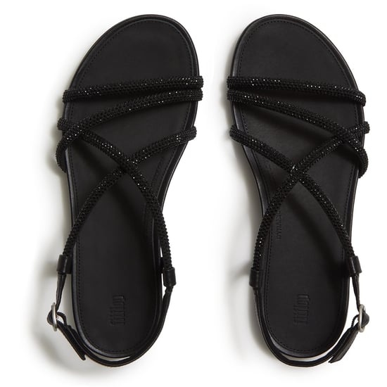 Fitflop Fino Zehentrenner Leder Damen Sandalen All Black - Image 3