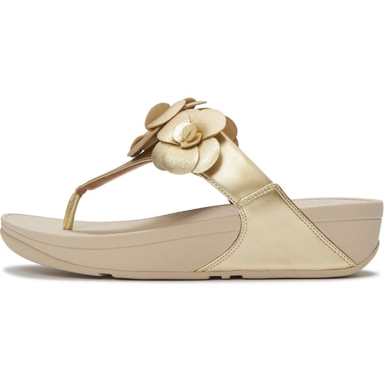Fitflop Lulu Flower Toe-Post Polyurethane Women's Platino Sandals - Image 4