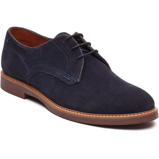 Base London Strand Schnür-Leder-Herrenschuhe in Marineblau - Image 1