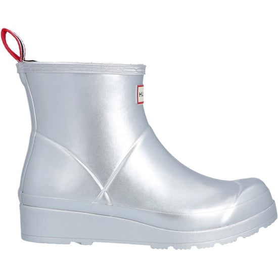 Hunter Play Kurzstiefel Metallic Gummi Damen Silber Gummistiefel - Image 2