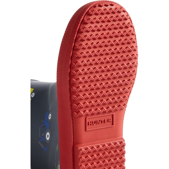 Hunter Kinder First Construction Print Gummistiefel Jungen Hunter Marineblau/Militärrot Wellington-Stiefel - Image 3