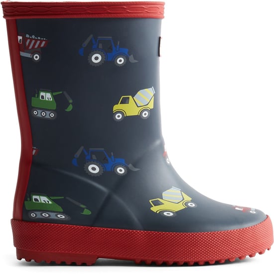 Hunter Kinder First Construction Print Gummistiefel Jungen Hunter Marineblau/Militärrot Wellington-Stiefel - Image 4