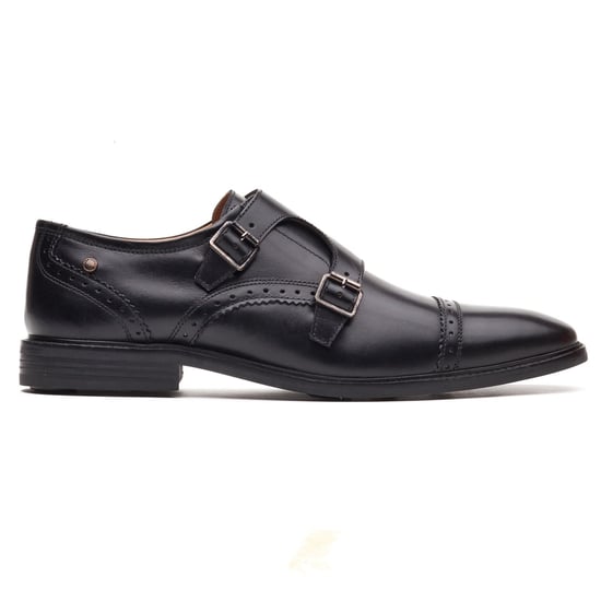 Base London Henley Mönch Leder Herren Schwarz Doppelte Mönch Schuhe - Image 4