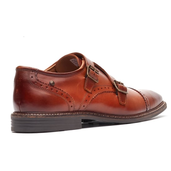 Base London Henley Mönch Leder Herren Schuhe in Burnt Tan mit doppeltem Mönchverschluss - Image 2