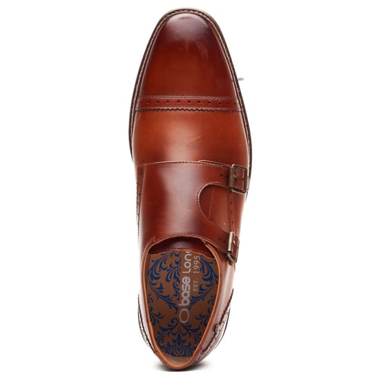 Base London Henley Mönch Leder Herren Schuhe in Burnt Tan mit doppeltem Mönchverschluss - Image 4