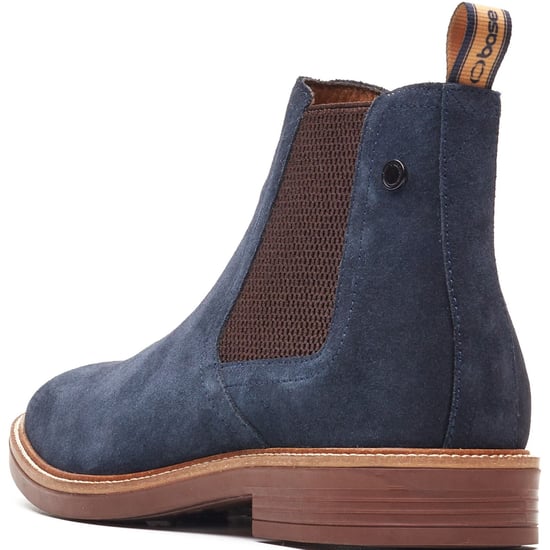 Base London Sussex Chelsea-Stiefel Leder Herren Marineblau Boots - Image 2