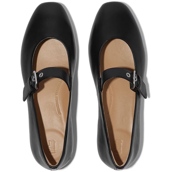 Fitflop Delicato Leder Damen Schuhe All Black Schmale Passform - Image 3