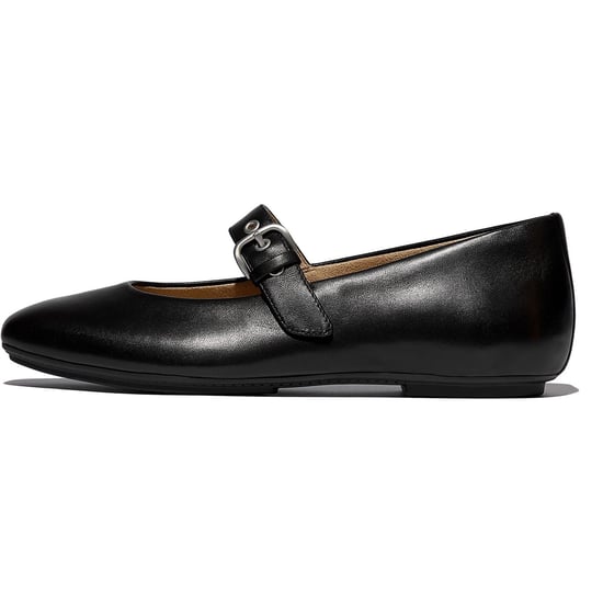 Fitflop Delicato Leder Damen Schuhe All Black Schmale Passform - Image 4