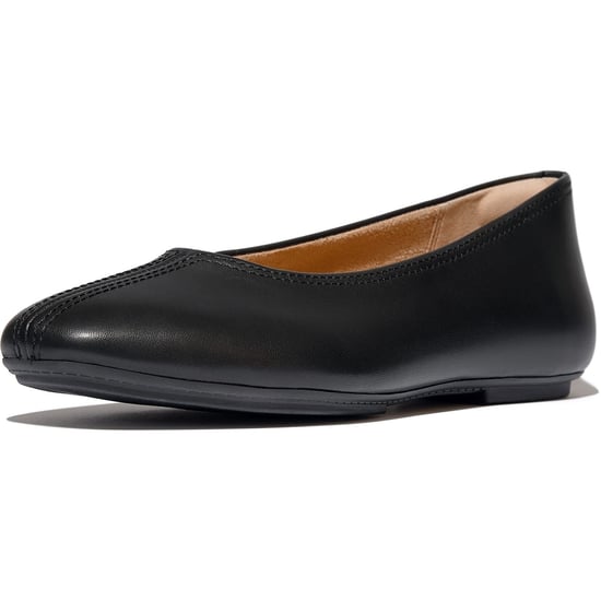 Fitflop Delicato Hochge schneiden Leder Damen Schwarz Ballerinas - Image 1