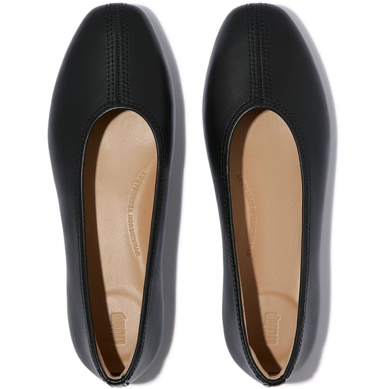 Fitflop Delicato Hochge schneiden Leder Damen Schwarz Ballerinas - Image 3