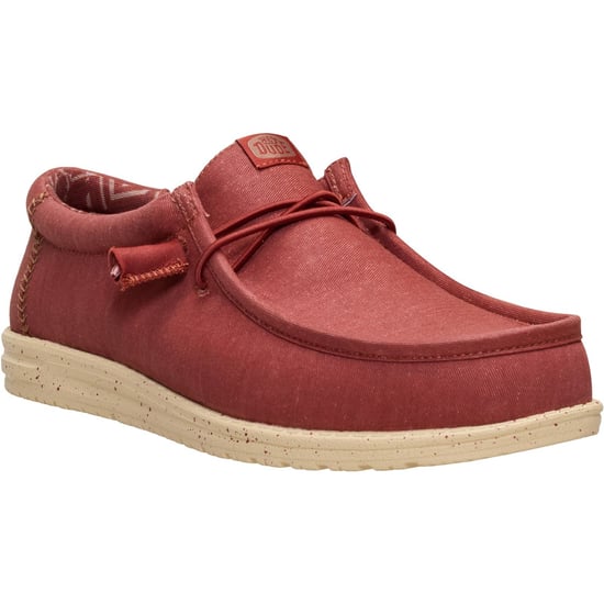 HEYDUDE Wally Stretch Canvas Textil Herren Slipper in Burnt Red/Boulder Tan - Image 1