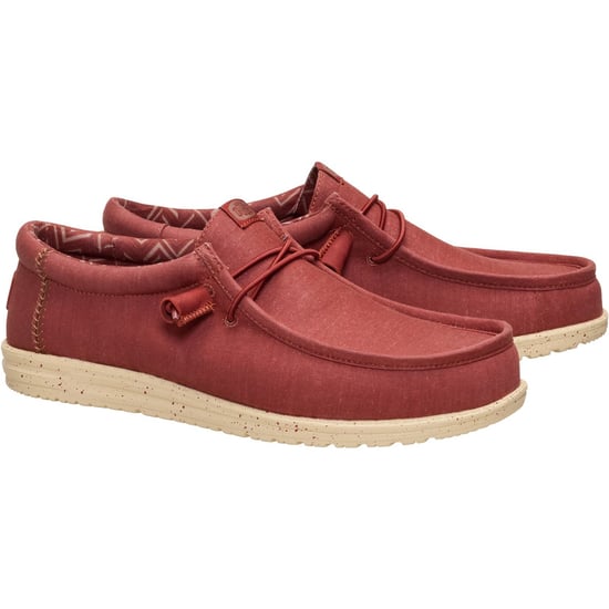 HEYDUDE Wally Stretch Canvas Textil Herren Slipper in Burnt Red/Boulder Tan - Image 3