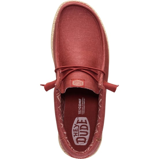 HEYDUDE Wally Stretch Canvas Textil Herren Slipper in Burnt Red/Boulder Tan - Image 5