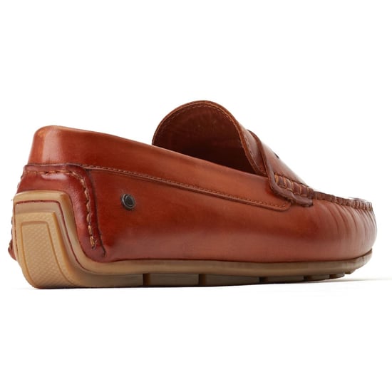 Base London Collins Driver Leder Herren Loafers in verbranntem Tan - Image 2