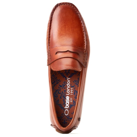 Base London Collins Driver Leder Herren Loafers in verbranntem Tan - Image 4