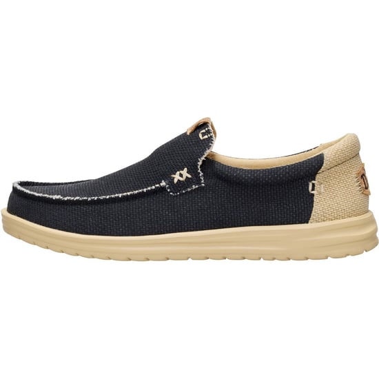 HEYDUDE Mikka Geflochtene Textil Herren Slipper Schwarz/Boulder Tan - Image 6